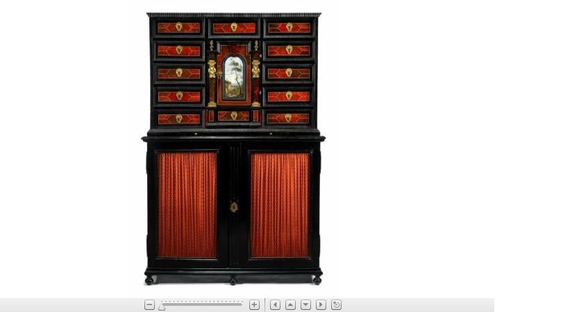 Appraisal: Flemish Baroque style tortoiseshell ivory and ebonized cabinet on stand