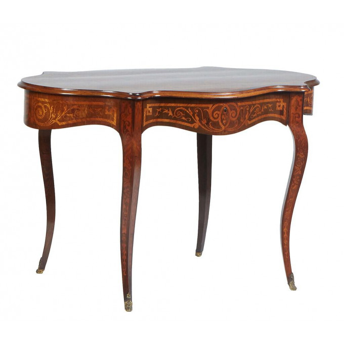 Appraisal: Italian Marquetry Inlaid Carved Mahogany Center Table early th c