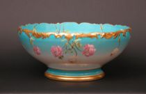 Appraisal: Monumental Limoges Punch Bowl ca - Footed porcelain bowl features