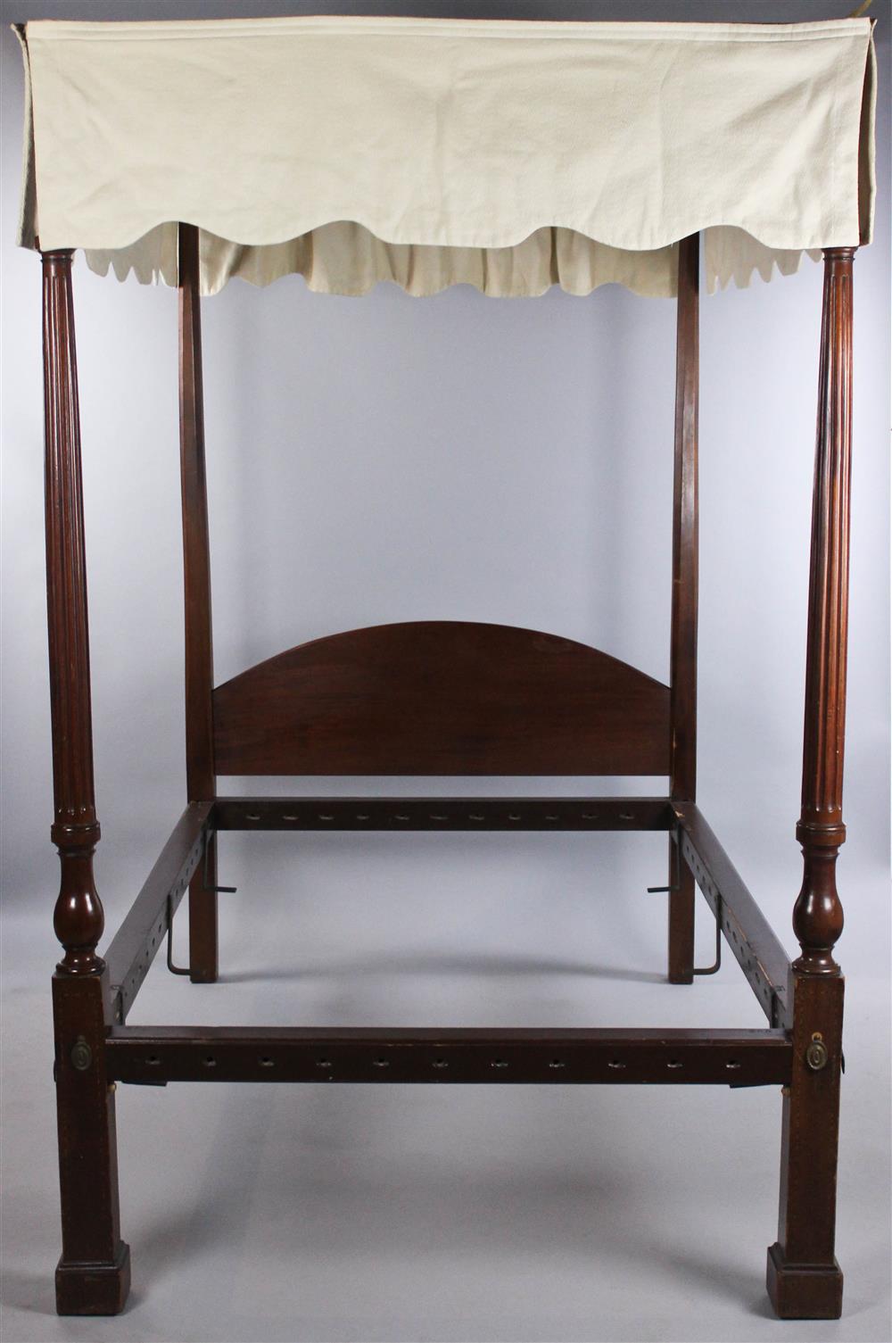 Appraisal: FEDERAL STYLE INLAID MAHOGANY THREE QUARTER SIZE TESTER BED PROBABLY