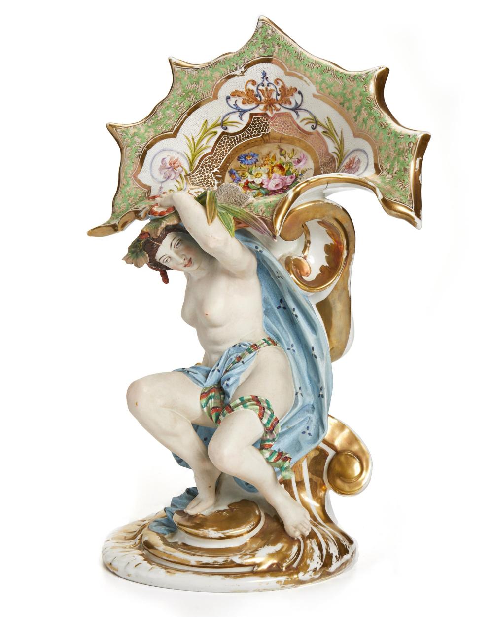 Appraisal: An Old Paris painted figural tazza Late Second Empire circa