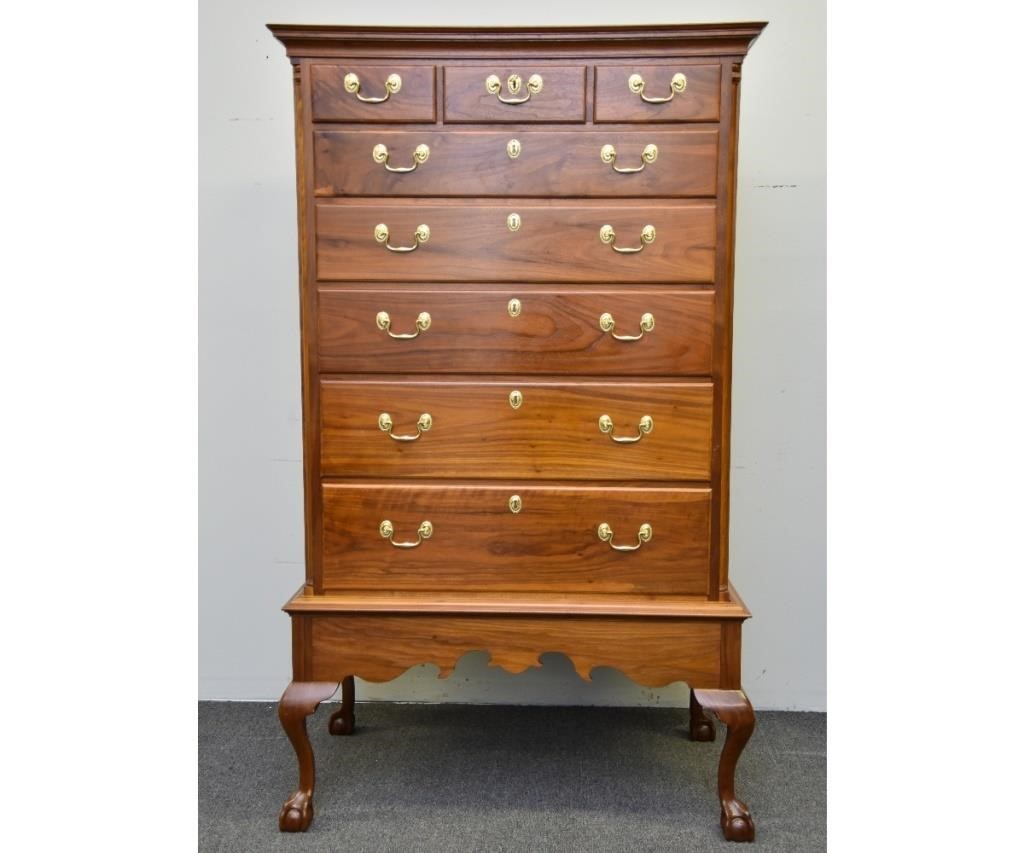 Appraisal: Chippendale style walnut chest on frame h x w x