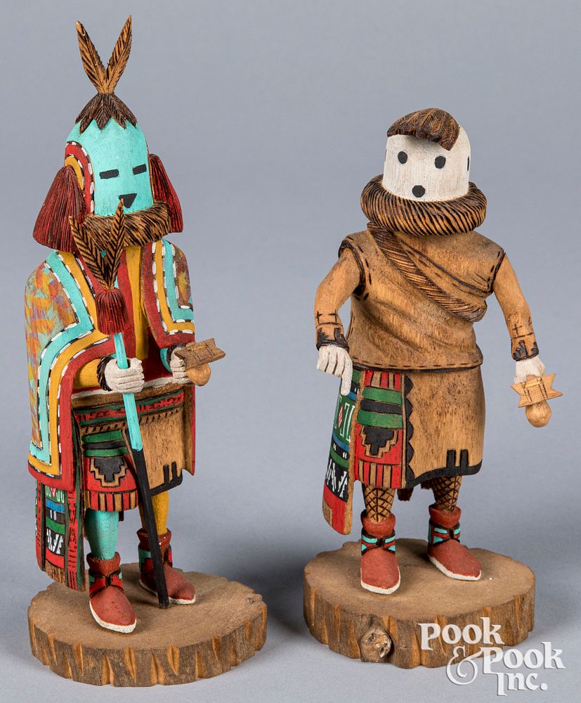 Appraisal: Two Tino Youvella Hopi Indian kachina figures Two Tino Youvella