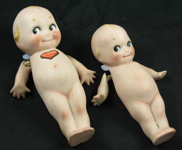 Appraisal: TWO ALL BISQUE KEWPIE DOLLS The first with original label