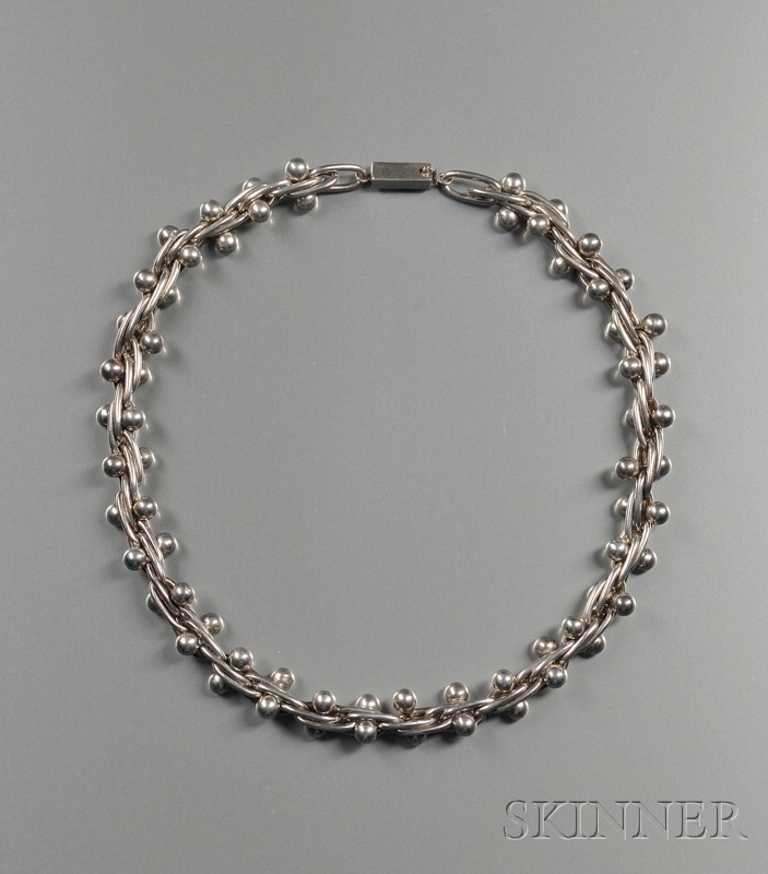 Appraisal: Sterling Silver Necklace William Spratling Taxco - comprised of ball