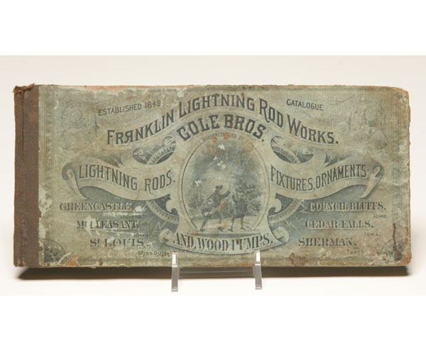 Appraisal: Cole Brothers catalogue for Franklin Lightning Rods in Greencastle Indiana