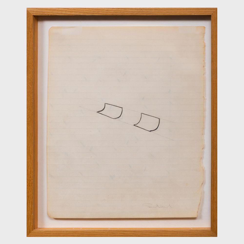 Appraisal: Fred Sandback - Untitled Pencil on lined paper signed 'Sandback'