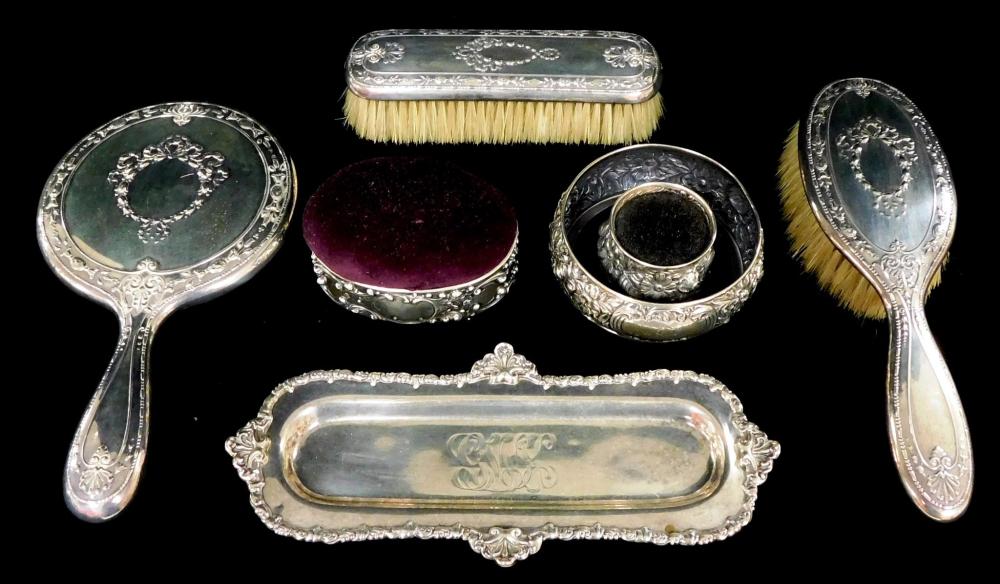 Appraisal: STERLING Gorham and Mauser Mfg Co sterling silver vanity items