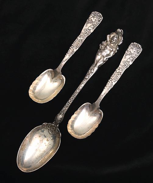 Appraisal: Property of various owners Comprising Love Disarmed platter spoon monogrammed