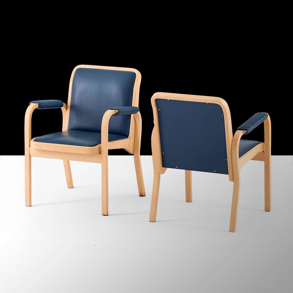 Appraisal: Alvar Aalto A pair of chairs model E designed by