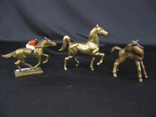 Appraisal: Bronzed Horse Figurines deco race horse pony other tallest is