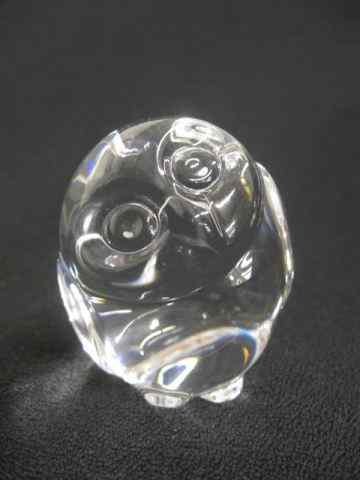 Appraisal: Steuben Crystal Figural Owl Paperweight oor hand cooler '' signed