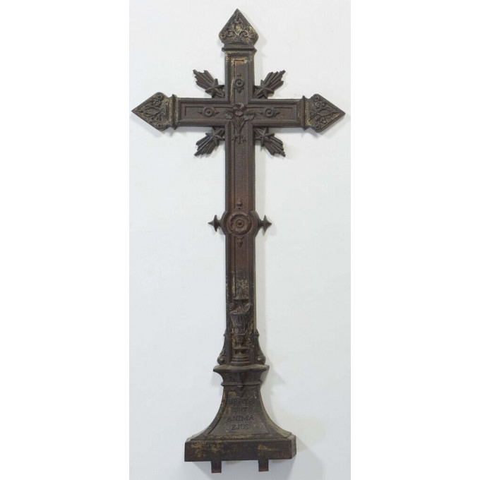 Appraisal: Large French Ornate Cast Iron Garden Cross the base with