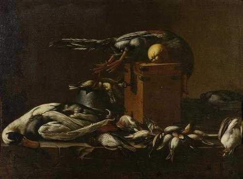 Appraisal: BASCHENIS EVARISTO Bergamo Circle of Still life with dead birds