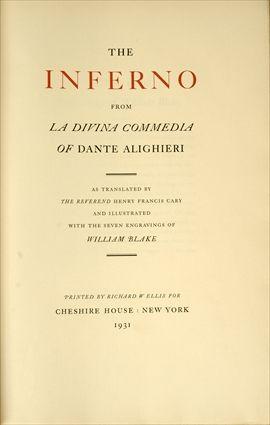 Appraisal: The Inferno From La Divina Commedia of Dante Alighieri