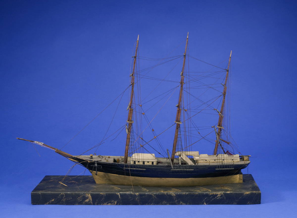 Appraisal: CARVED AND PAINTED MODEL OF AN AMERICAN CLIPPER SHIP BY