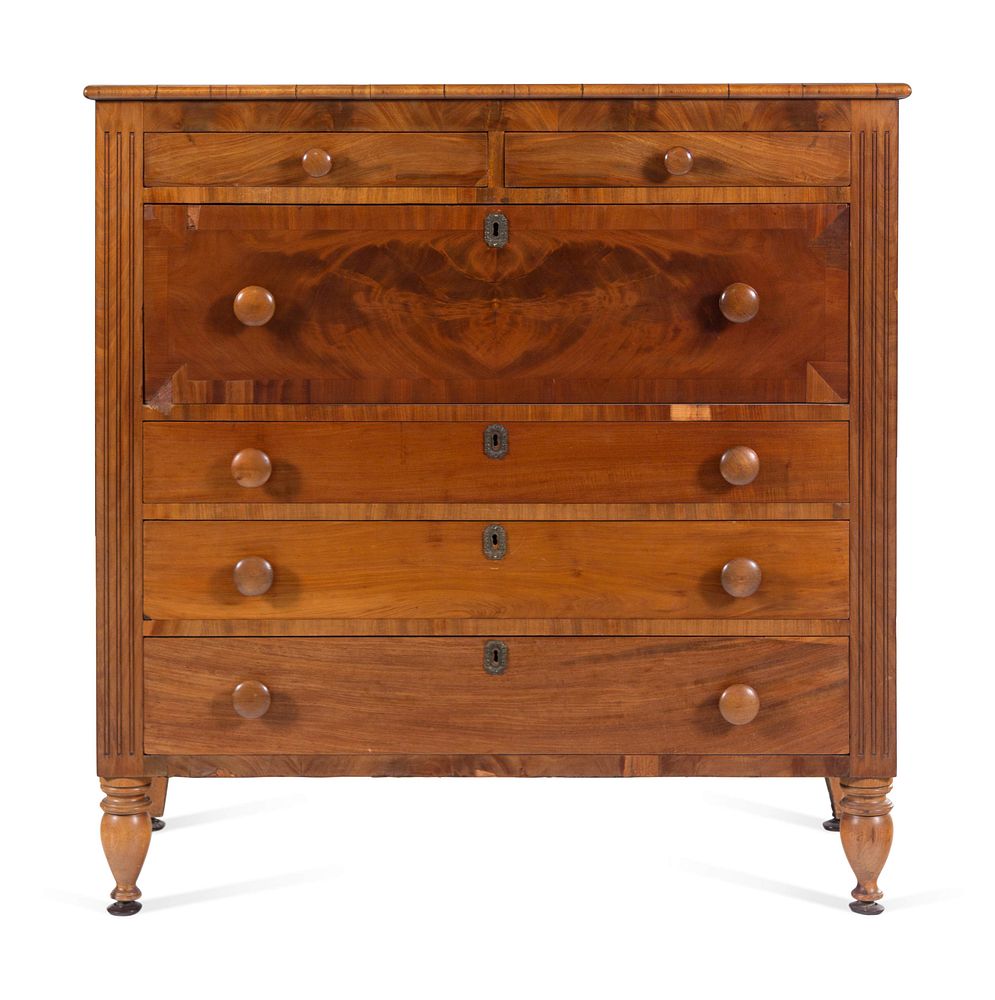 Appraisal: A Classical Mahogany and Maple Butler's Chest A Classical Mahogany