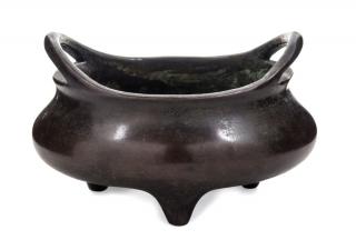 Appraisal: A Circular Bronze Censer Diameter inches A Circular Bronze Censer