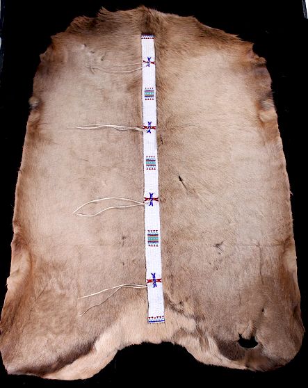 Appraisal: Sioux Elk Hide Chief's Blanket Beaded Strip - The lot