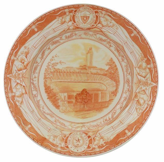 Appraisal: Wedgwood commemorative University of Texas plate burnt orange on a