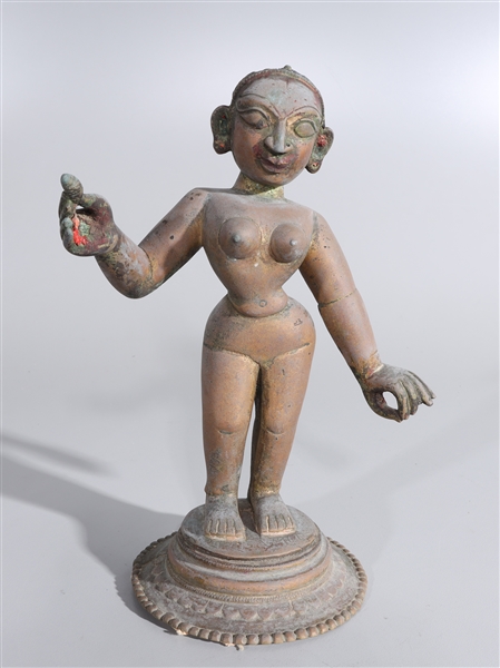 Appraisal: Antique Bronze Statue of Radha with some coloring to hands