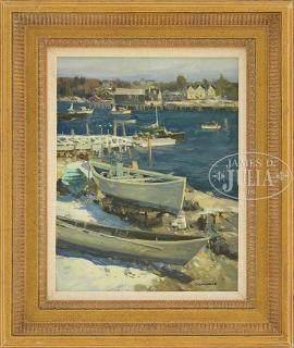 Appraisal: T M NICHOLAS American - BOOTHBAY HARBOR Oil on canvas