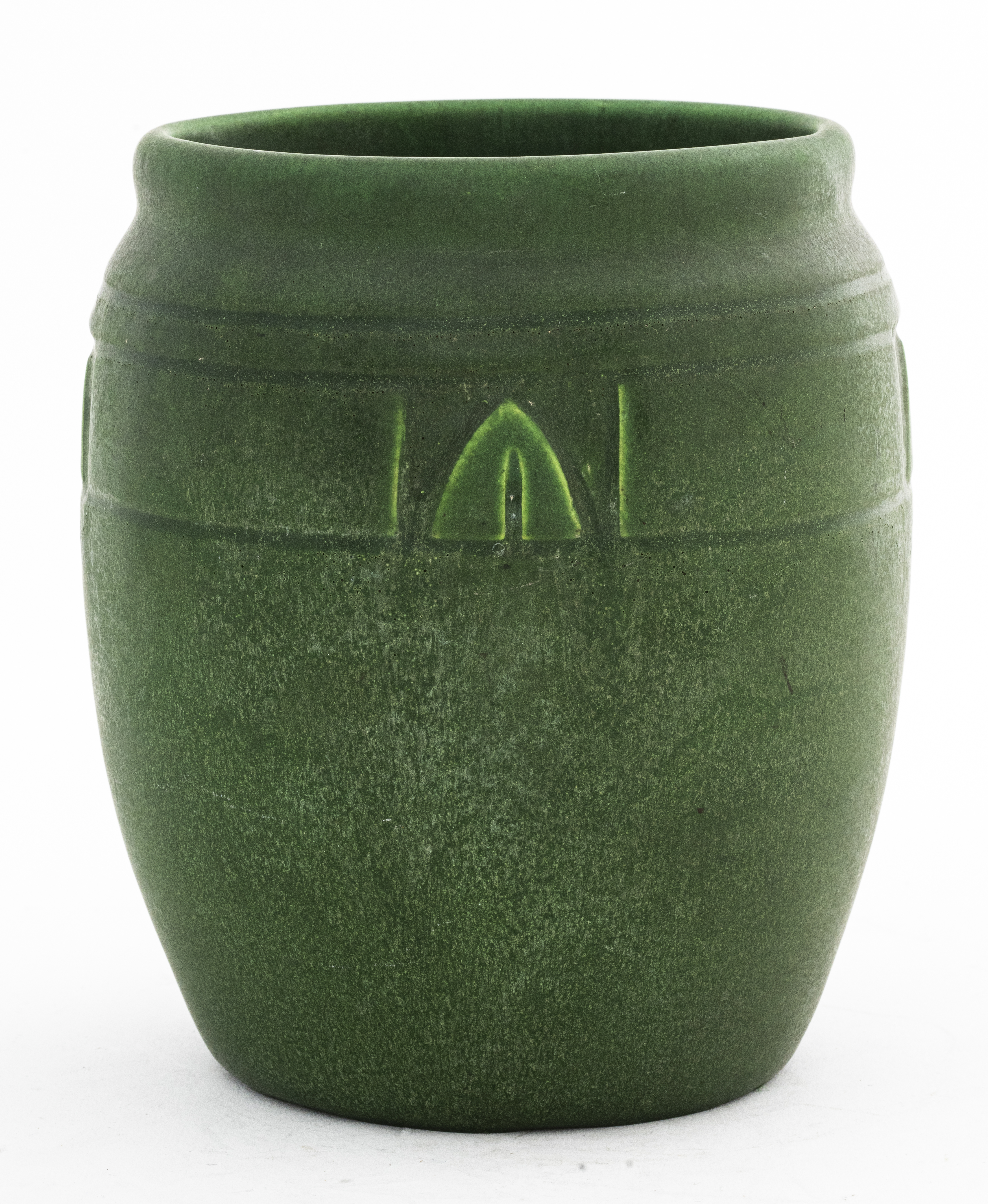 Appraisal: ARTS CRAFTS OWENS POTTERY MATTE GREEN VASE Owens Pottery Arts