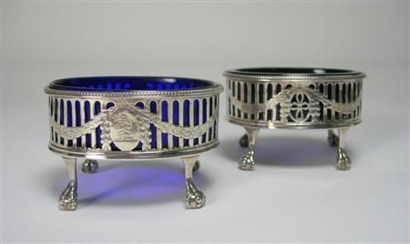 Appraisal: A pair of George III silver salts Robert Hennell London