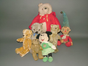 Appraisal: A Merry thought teddy bear height cm two smaller novelty