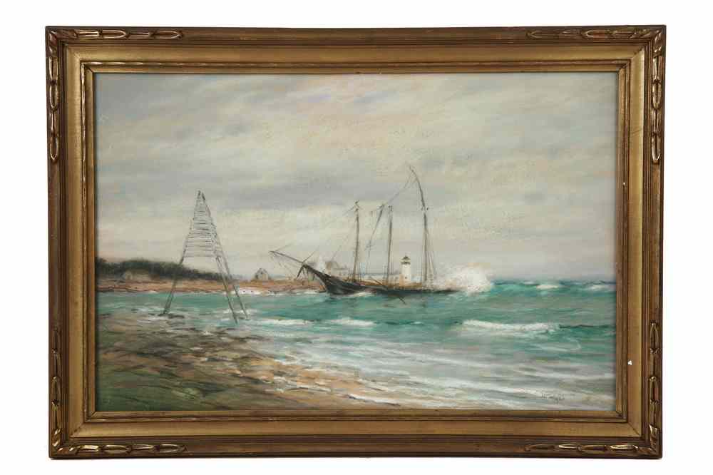 Appraisal: PASTEL - Wreck of the Bark Annie C Maguire at