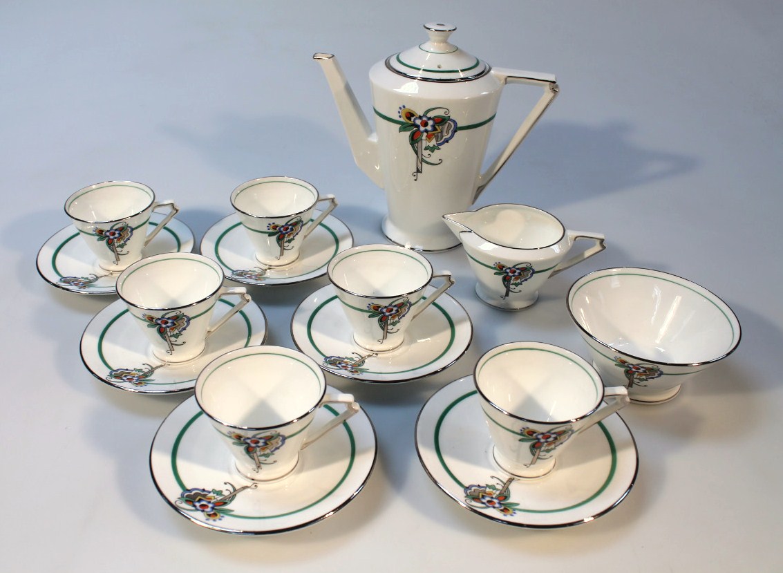 Appraisal: A mid- thC Coalport Art Deco coffee service comprising coffee