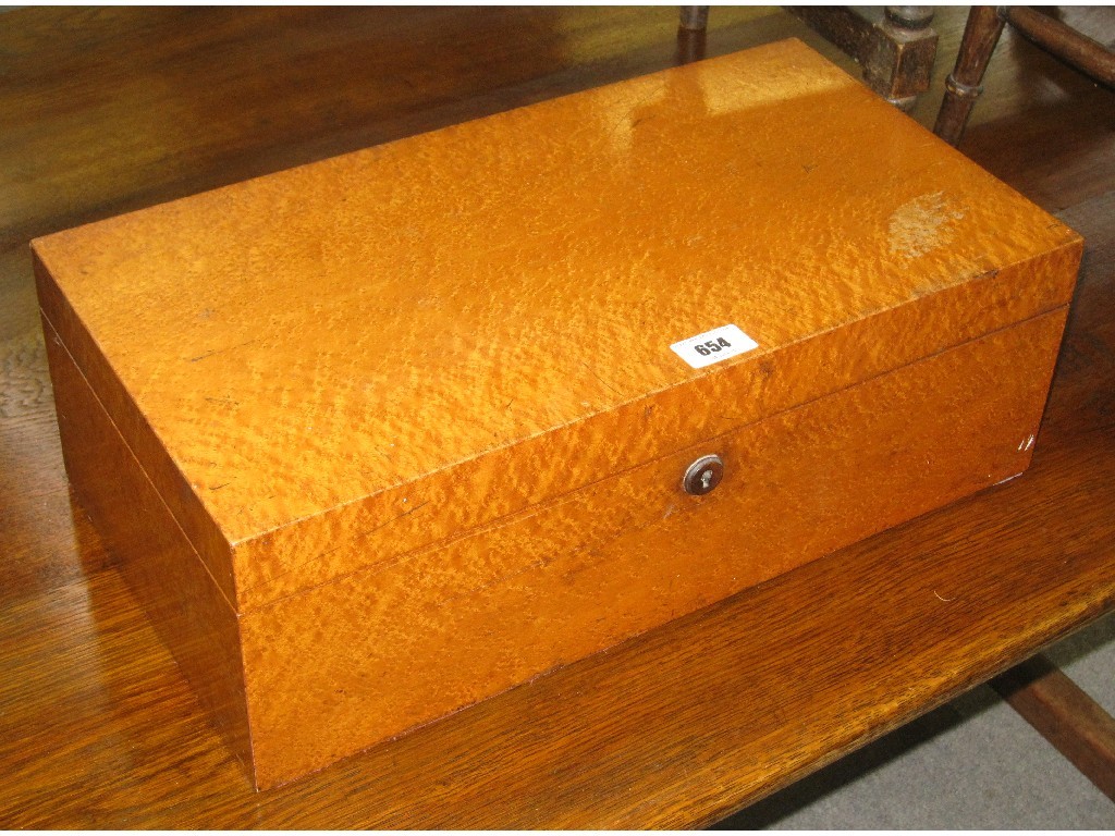 Appraisal: Burr maple jewellery box