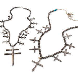 Appraisal: Navajo or Pueblo Cross Necklaces mid - third quarter th