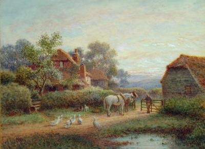 Appraisal: JAMES GEORGE BINGLEY - A Summer Evening watercolour and pencil