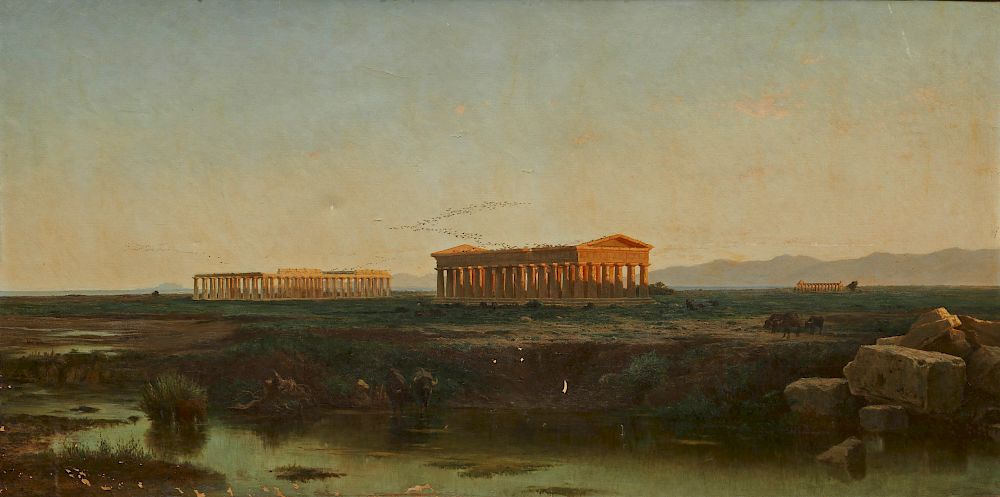 Appraisal: ACHILLE VERTUNNI Italian - Paestum oil on canvas x in