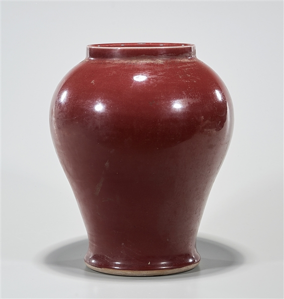 Appraisal: Chinese oxblood porcelain vase x approx Condition wear frits pits