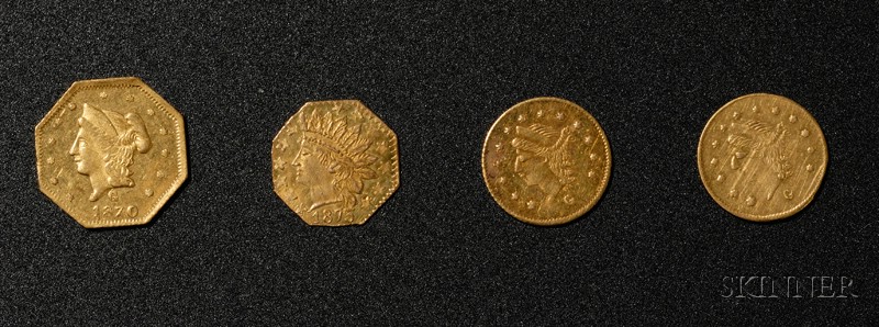 Appraisal: Four California Private Mint Gold Coins made in California during