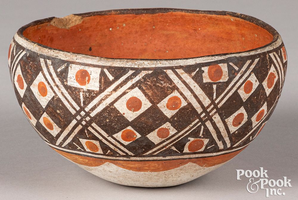 Appraisal: Isleta Pueblo Native American Indian pottery bowl Isleta Pueblo Native