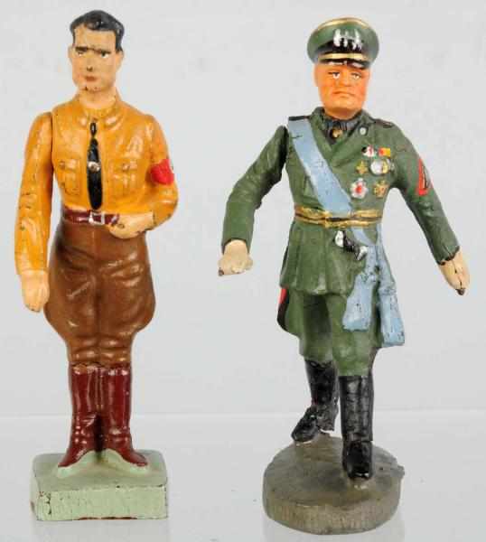 Appraisal: Lineol Hess Elastolin Mussolini Both have movable arms Mussolini has