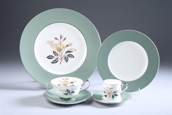 Appraisal: -PIECE WEDGWOOD BONE CHINA PARTIAL DINNER SERVICE Greenwood pattern Twelve