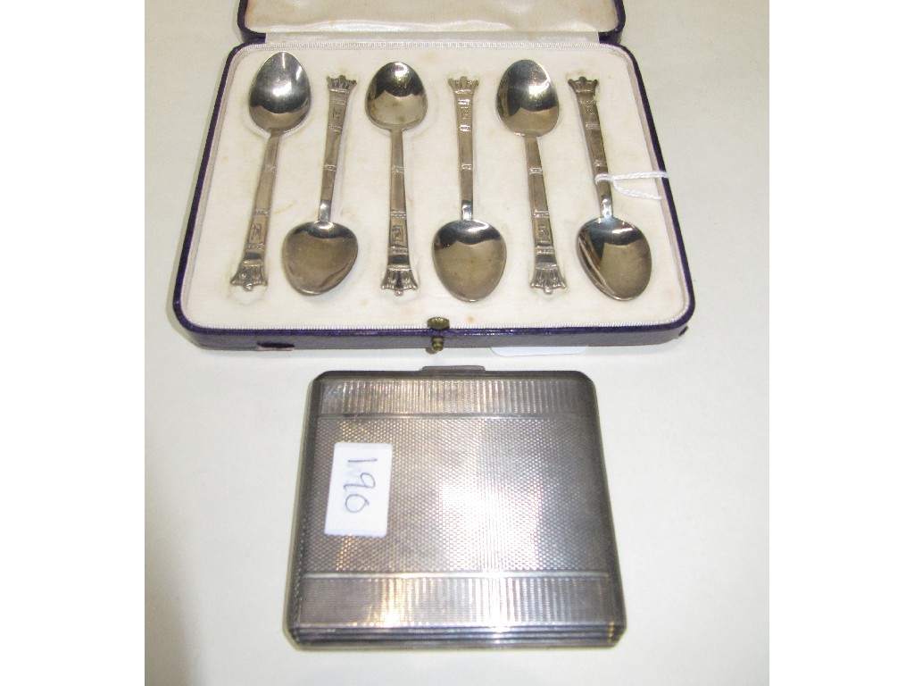 Appraisal: Lot comprising cased set of six silver spoons and a