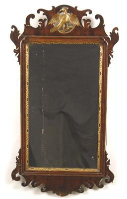 Appraisal: An th century style mahogany and parcel gilt fret frame