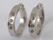 Appraisal: A pair of carat white gold paste earrings approx cm