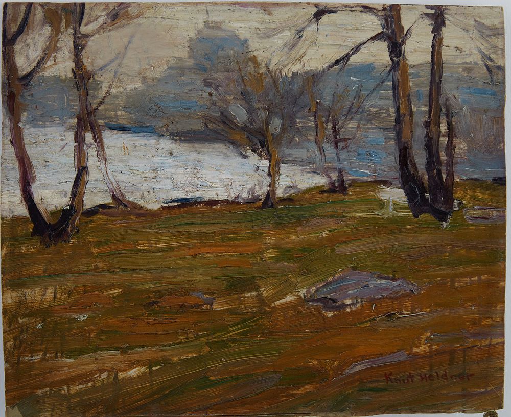 Appraisal: Knute Heldner Landscape Oil on Board Knute Heldner Swedish American