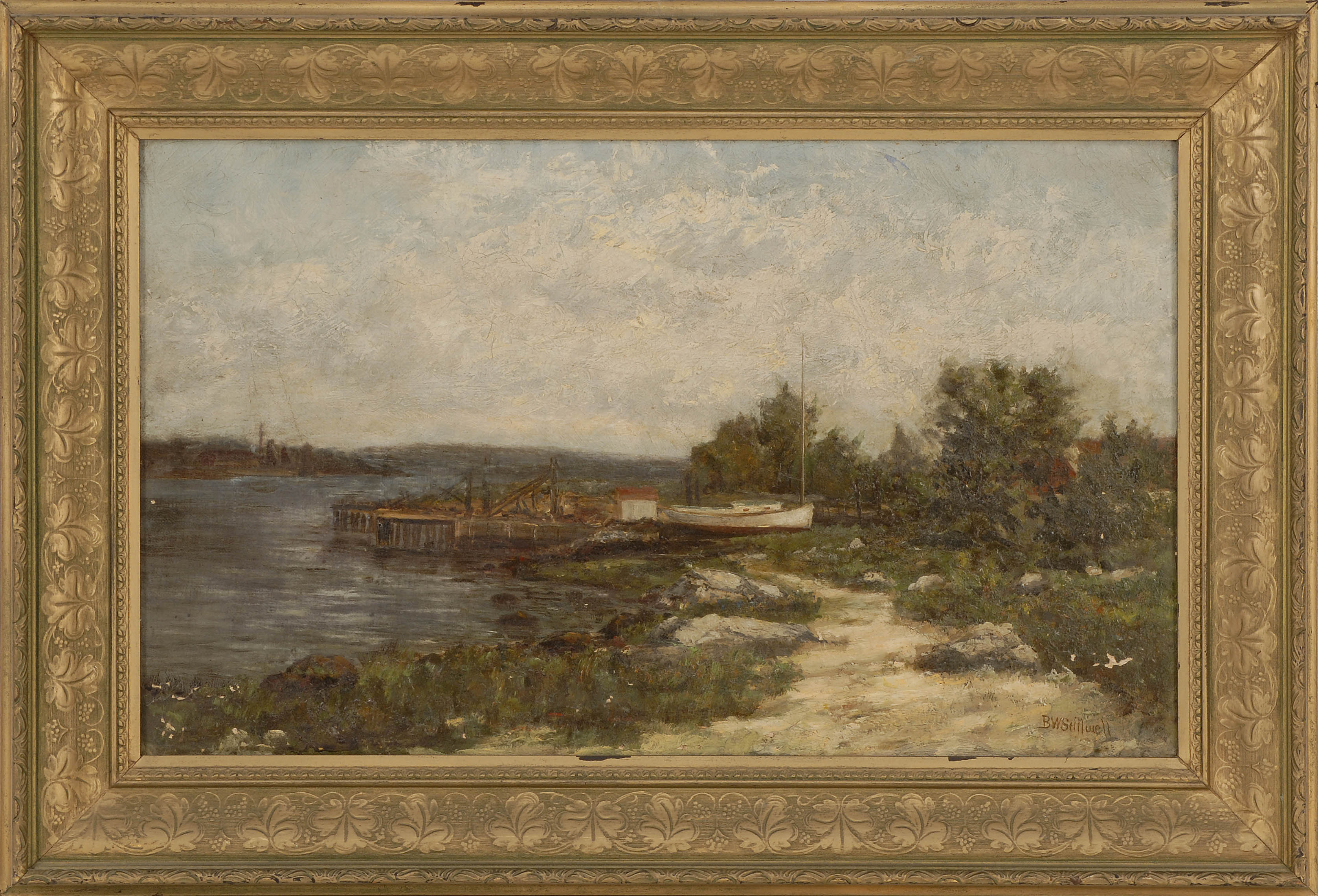 Appraisal: BENJAMIN W STILLWELLAmerican - View on Narragansett Bay Signed lower