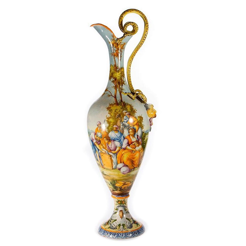 Appraisal: A large Italian majolica vase A large Italian majolica vase