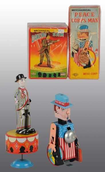 Appraisal: Lot of Tin Litho Character Wind-Up Toys Description Japanese Working