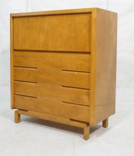 Appraisal: EDMUND SPENCE Blond Wood Tall Dresser raised on stylish legs