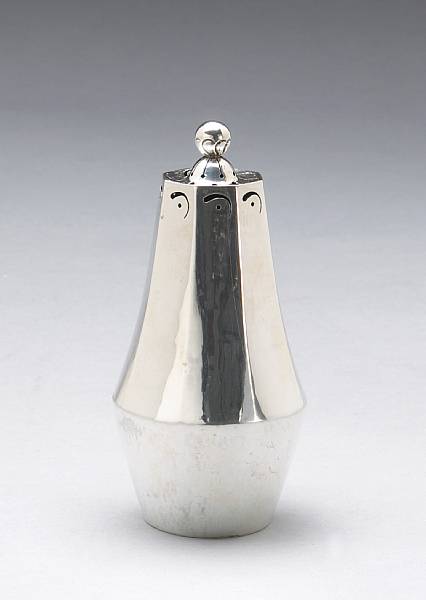 Appraisal: A Danish standard silver sugar casterGeorg Jensen Copenhagen designed by