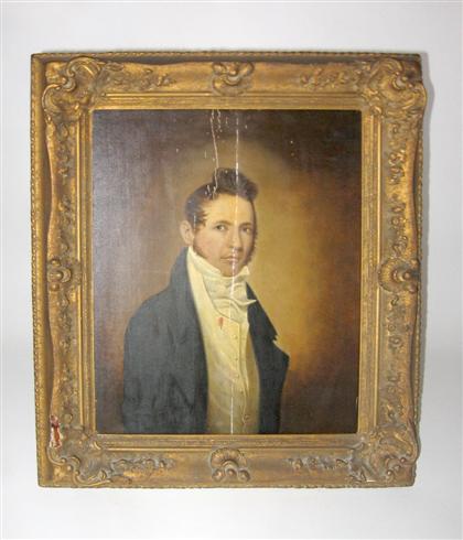 Appraisal: English American School th century portrait of a young man